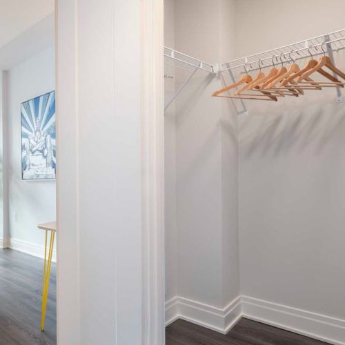 Sizable walk-in closets offering ample storage space