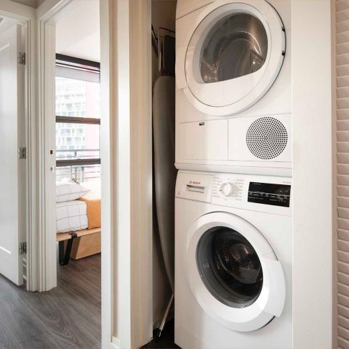 Full-sized washer and dryers in each unit