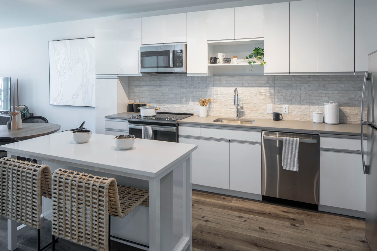 250 Mission : Stone backsplashes, quartz countertops