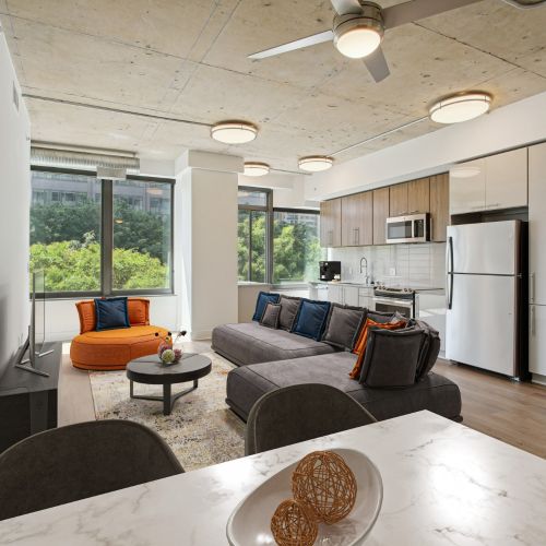 Tall ceilings and oversized windows