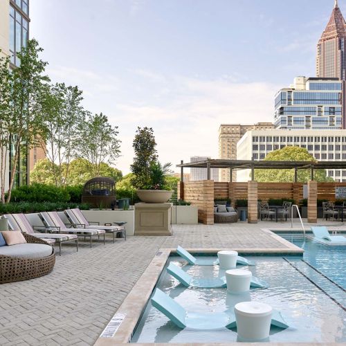 Lounge seating with breathtaking views of Midtown Atlanta