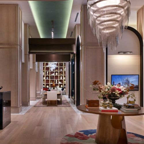 Beautiful bronze accented lobby