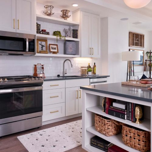 Built-in kitchen island with ample storage