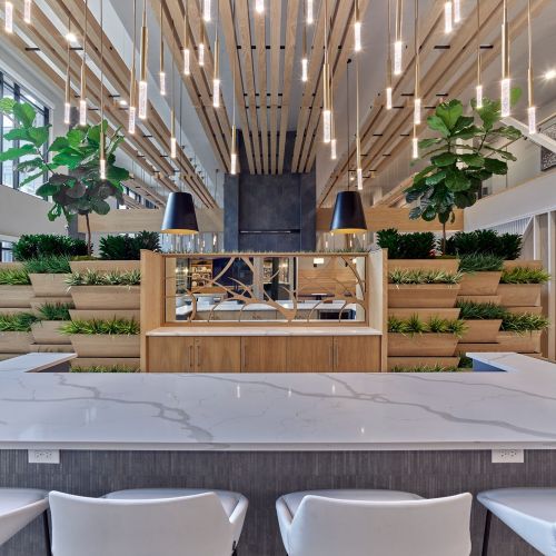 Club Room with live plant wall