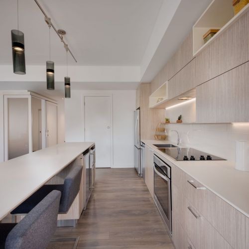 Expansive kitchen islands for hosting