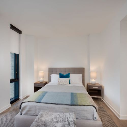 Floor-to-ceiling windows with plenty of natural light