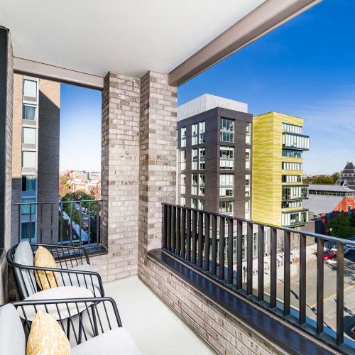 Select private balconies available with iconic views of historic DC landmarks