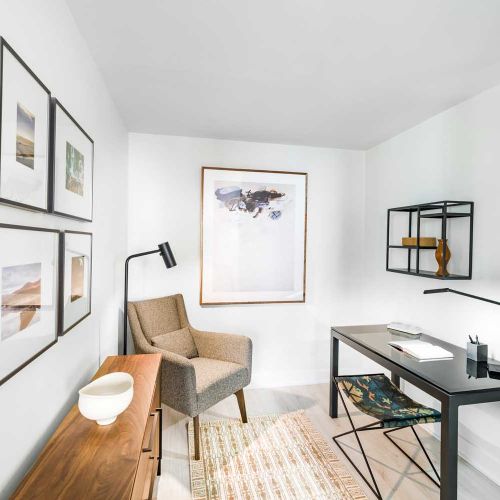 Work-from-home from a convenient den apartment addition