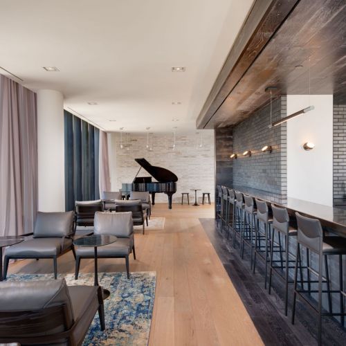 Enjoy soulful sounds around the grand player piano in the music lounge
