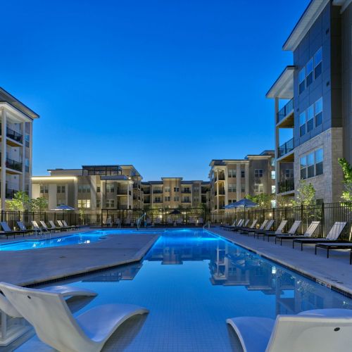 Elegant pool with beach entry