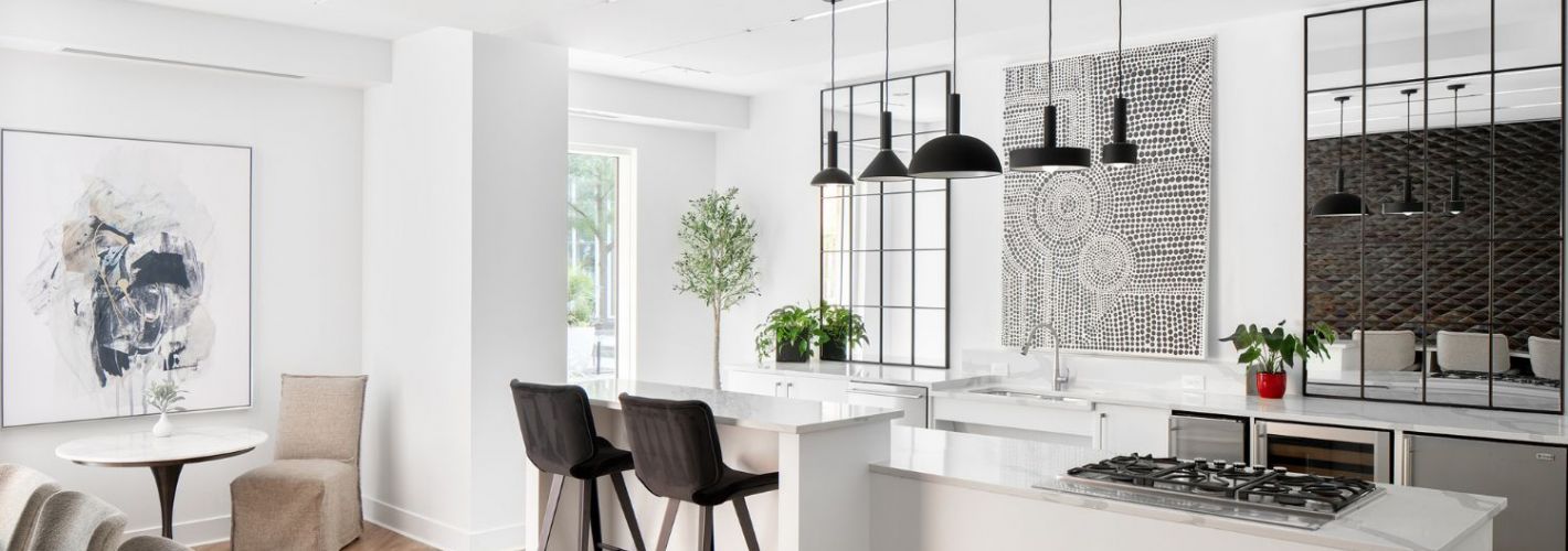 Residences on The Avenue : Expansive demo kitchen for cooking classes or hosting