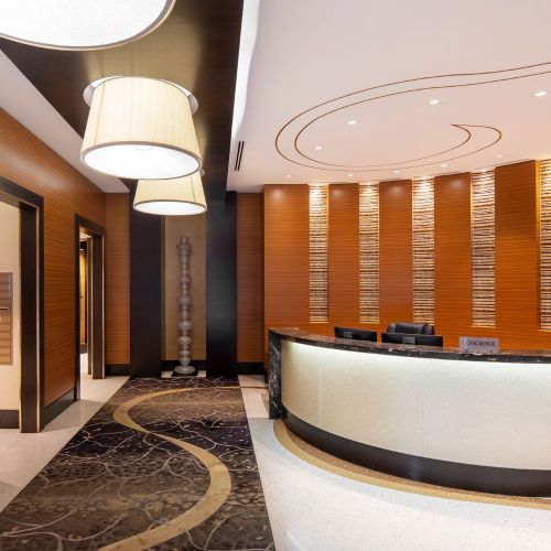 Exquisite lobby spaces fuse modern and classic design