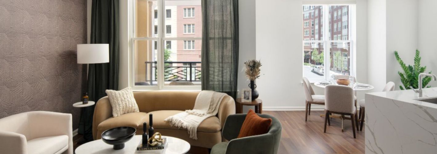 The Claude at Chevy Chase Lake : Kitchen and Living Space in The Claude