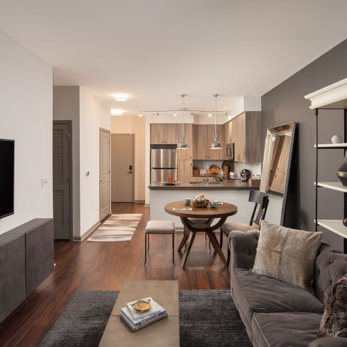 Charming entryways opening up to expansive, woodgrain living spaces