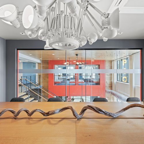 Library table and lobby