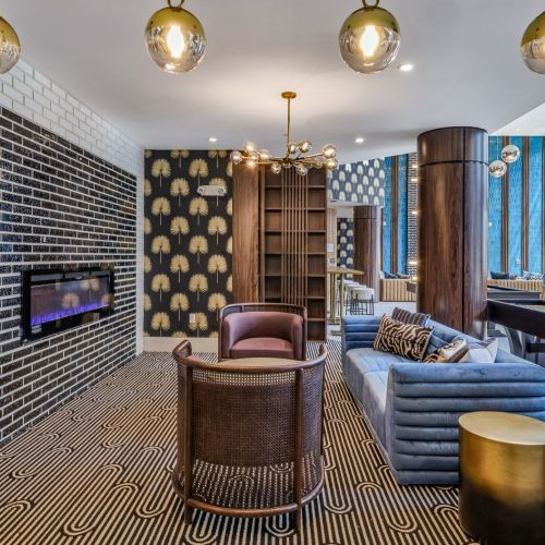 Clubroom Seating Area with Fireplace 