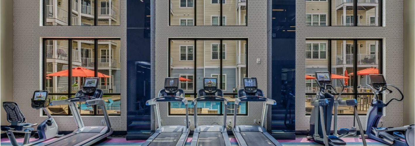 Halstead Parsippany : Cardio Equipment with a View of the Pool