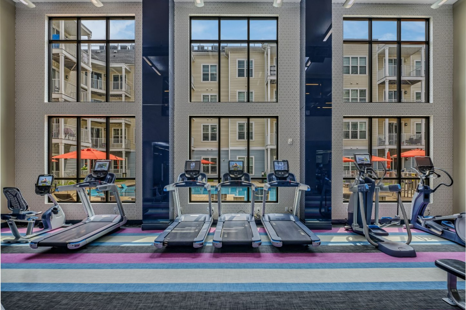 Halstead Parsippany : Cardio Equipment with a View of the Pool