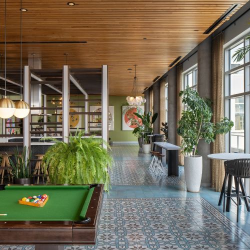 Enjoy a game of pool and relax in our versatile and spacious club room.