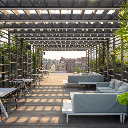 Enjoy the serenity of our inviting rooftop pergola. 