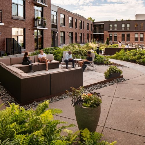 Bask in the ambiance of our rooftop terrace lounge.