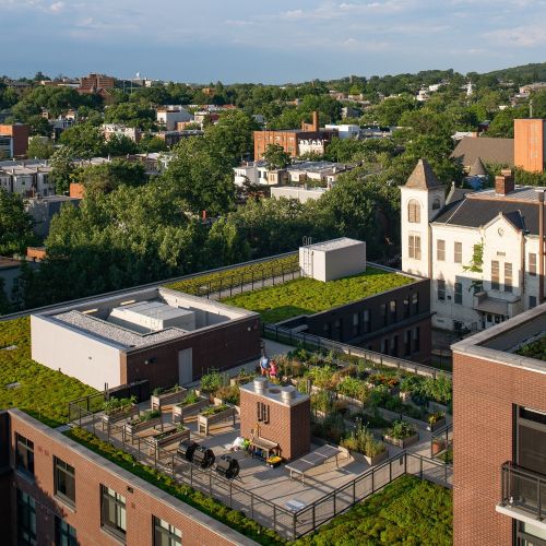 Indulge in panoramic city views from our rooftop terrace lounge