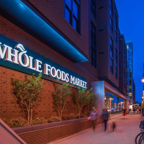 Shop for fresh and organic groceries effortlessly at the nearby Whole Foods Market.