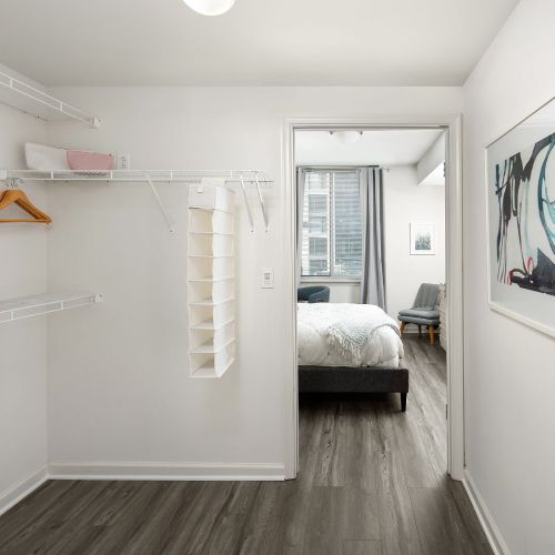 Enjoy our generous walk in closets to plan your next outfit.