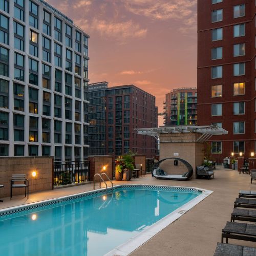 Enjoy a fun swim in the pool on warm nights.