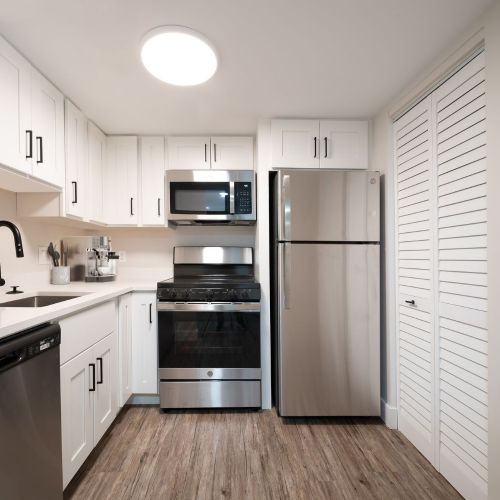 Our beautiful kitchen finishes make it the perfect place to cook a meal for friends.