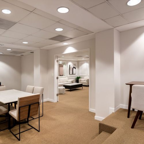 Entertain guests in our clubroom seating areas. 