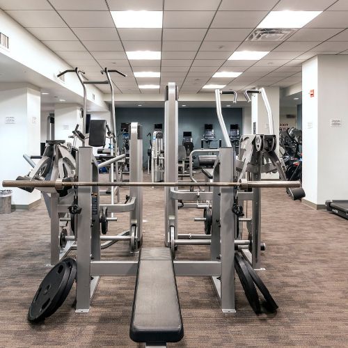 With 4,200 square feet, our fitness center offers high quality exercise in your home. 