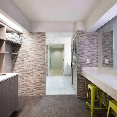 House your items in the lockers or locker room cubbies for ease and efficency before your workout. 