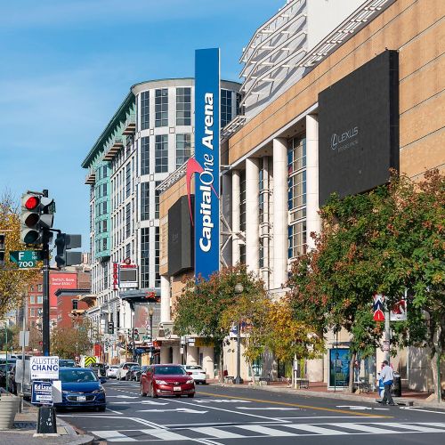 Enjoy concerts and sporting events at the Capital One Arena. 