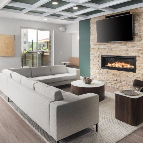 Prado : The Fireside Lounge's communal kitchen and private event space inspires connection.