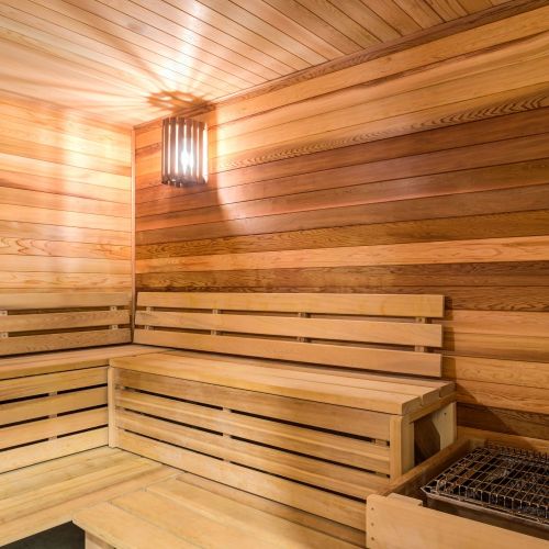Wind down in the sauna after a workout.