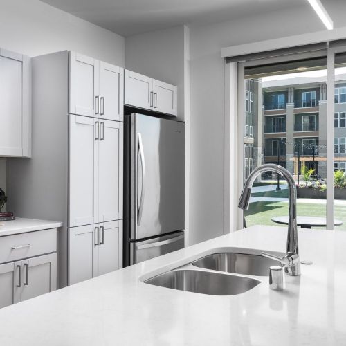 Expansive countertops make entertaining easy.