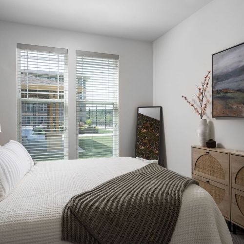 Plush bedroom carpets add warmth and texture.