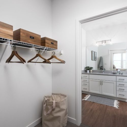 Walk-in closets help keep life simple and well organized.