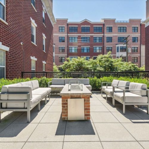 Outdoor seatings with firepit