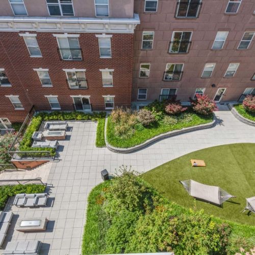 Bird eye view of courtyard