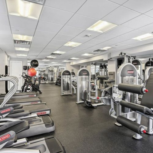 Fitness center with cardio and weight machines