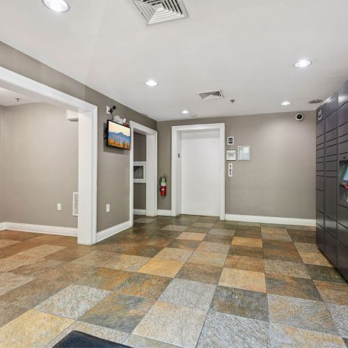 Mailroom with Amazon lockers + area for large packages