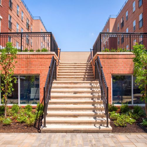 Stairway to courtyard