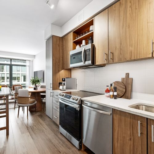 Offering european-style, frameless wood kitchen cabinetry in two palettes