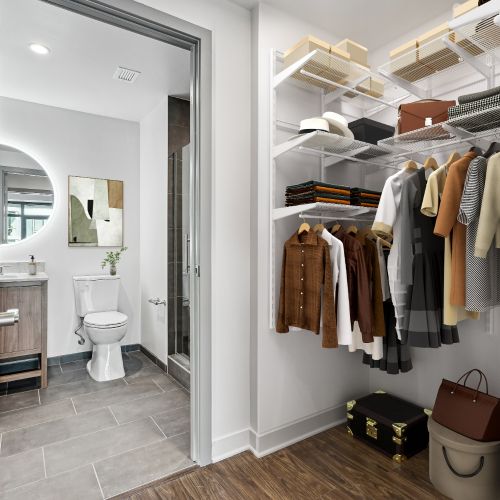 Spacious walk-in closets