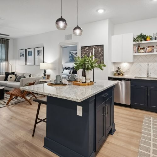 Kitchen and living room