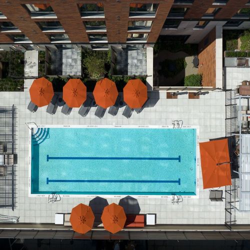 Ariel view of 2nd floor outdoor amenity deck