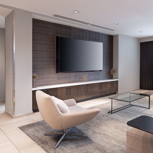 Relax and watch a movie or sporting event on our big screen TV.