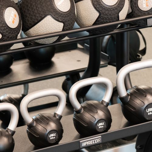 Strength train with weights or stretch out after a long workout in our streatching area. 